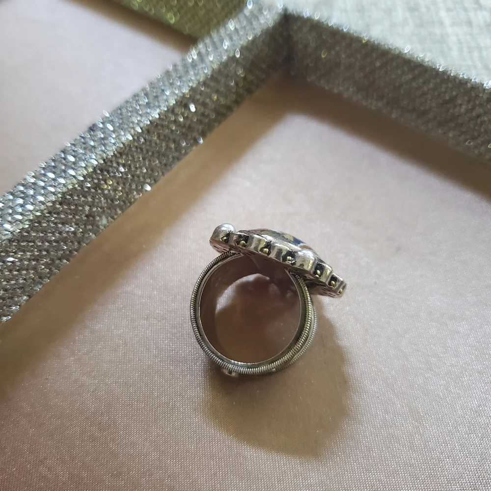 Mars and Valentine Sterling Floral Gemstone Ring